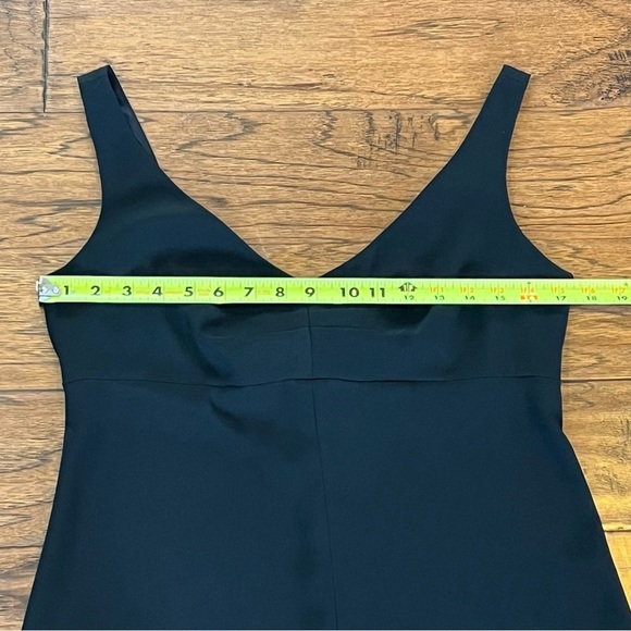 Y2K J.Crew Black Midi Dress V-Front & Back size 6 8 M Fit & Flare - Picture 12 of 15